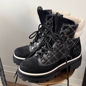 Tory Burch Black and White Women's Hiking Boots